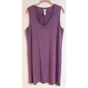 Women's HANRO Sleeveless Light Purple V-Neck Tank Super Soft Nightgown SM   $154
